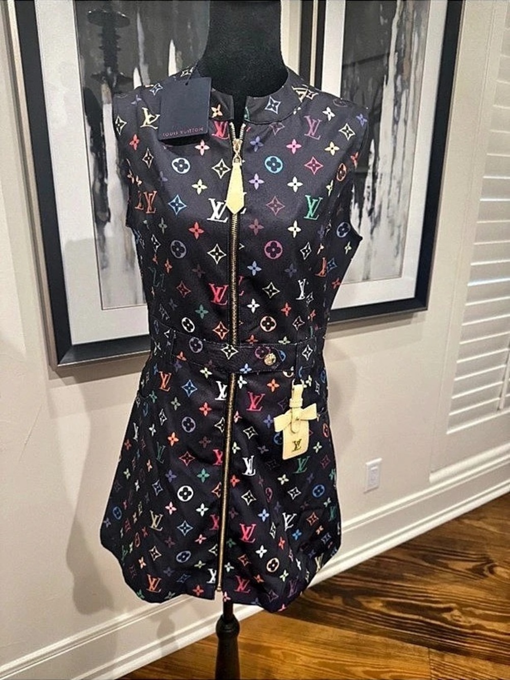 Louis Vuitton Mini Dress in Black & Multicolor